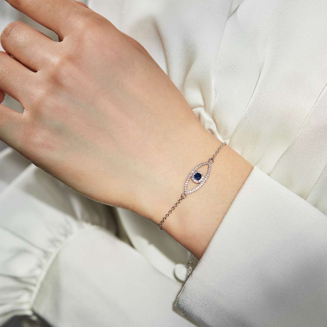 [Angela Jewelry]Devil's Eye Hollow Design Bracelet