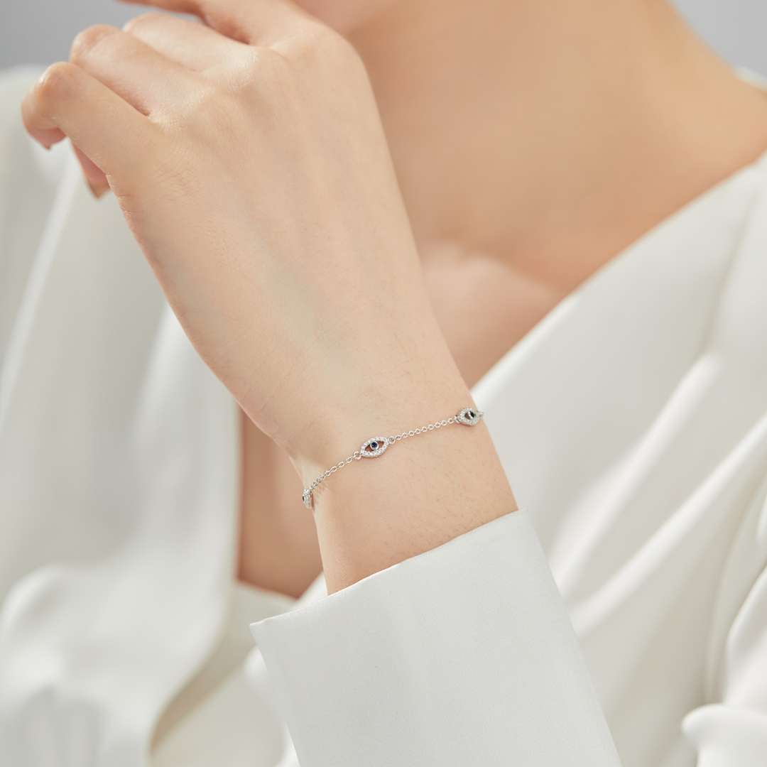 [Angela Jewelry]Evil Eye Shape Pendent Necklace