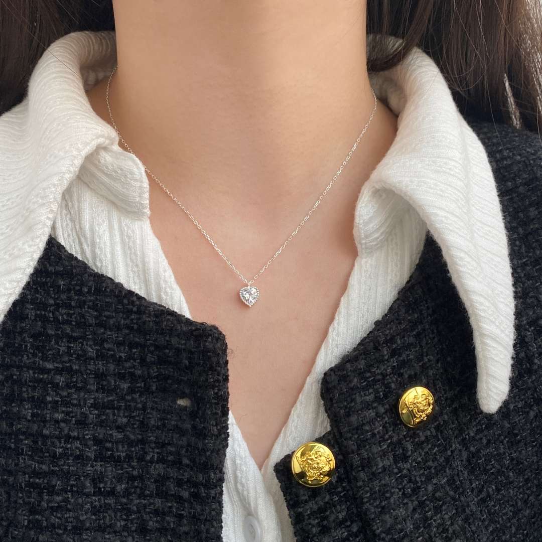 [Angela Jewelry]Ornate Heart Shape Necklace