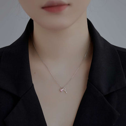 Angela Jewelry]Unique Heart Shape Key Pendent Necklace
