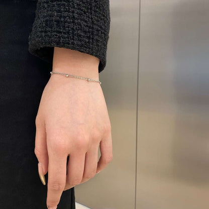 [Angela Jewelry]Delicate Bead Double Layer Bracelet