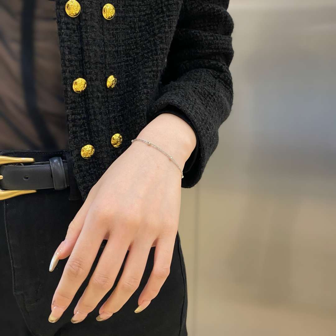 [Angela Jewelry]Delicate Bead Double Layer Bracelet