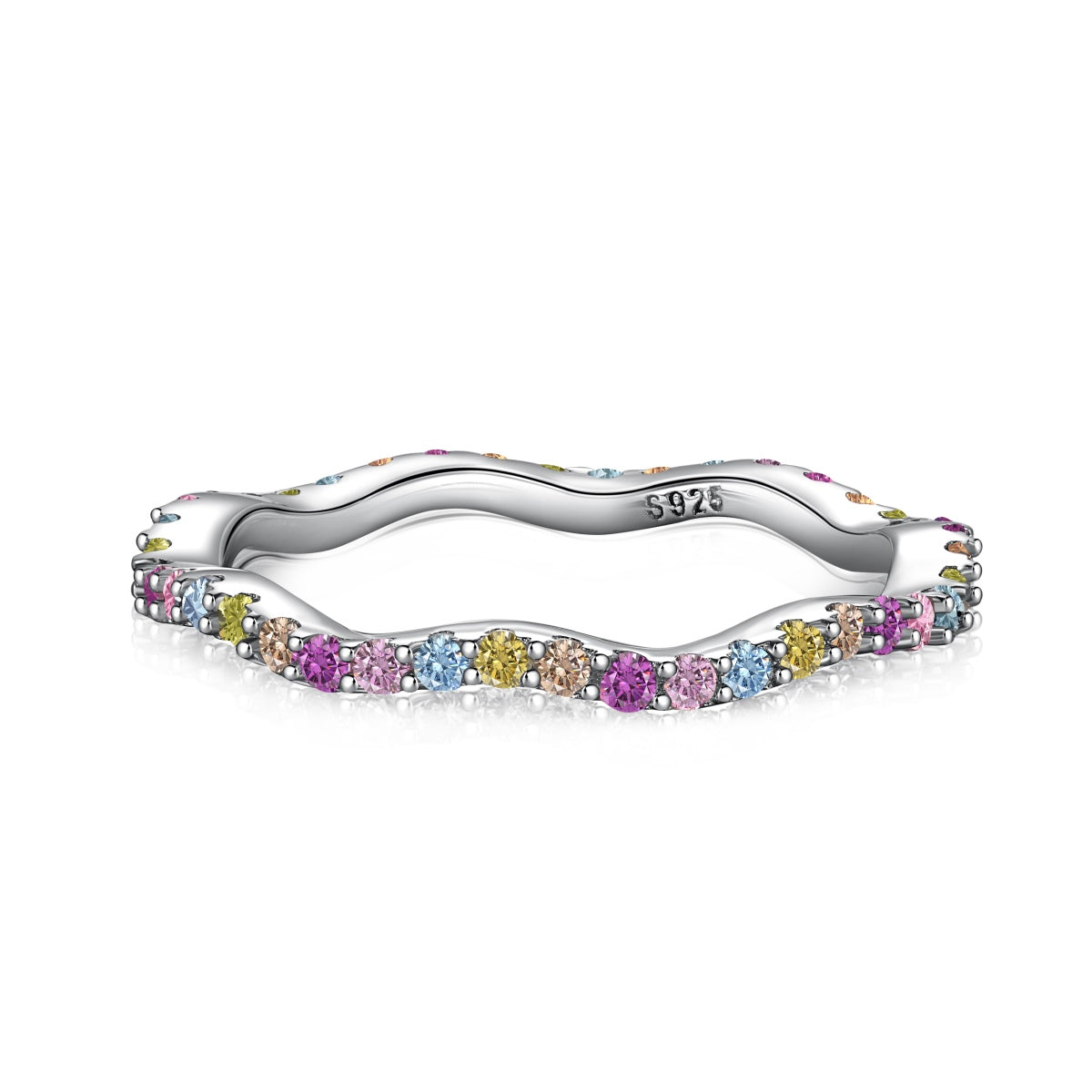 [Angela Jewelry]Dainty Colorful Round Cut Party Ring