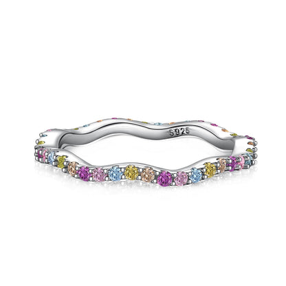 [Angela Jewelry]Dainty Colorful Round Cut Party Ring