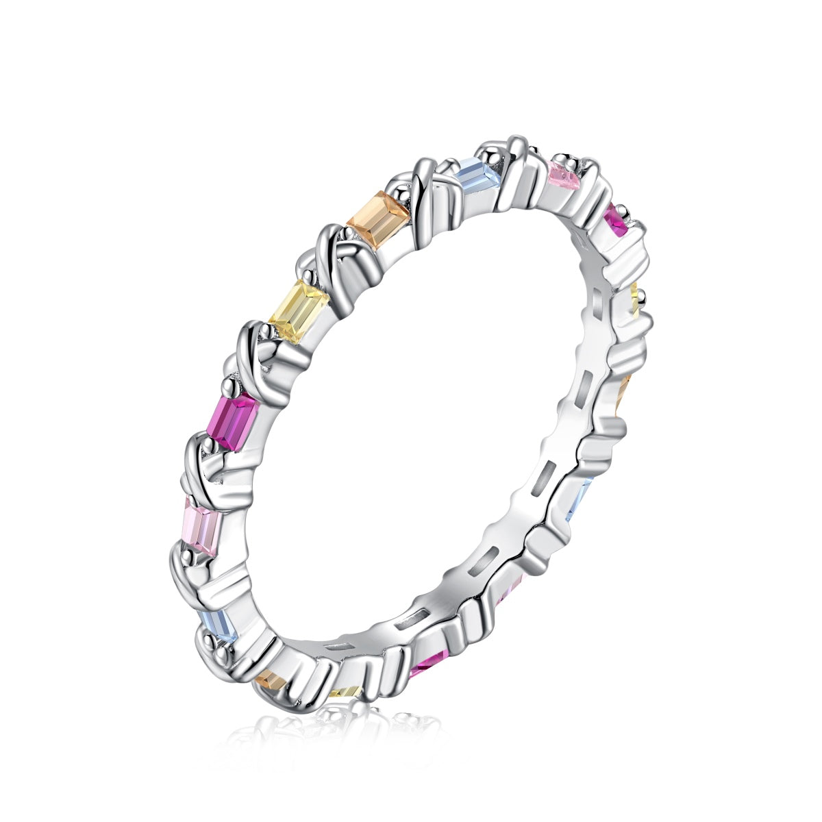 [Angela Jewelry]Charming Colorful Round Cut Daily Ring