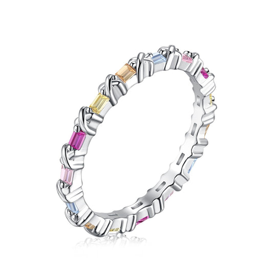 Angela Jewelry]Charming Colorful Round Cut Daily Ring