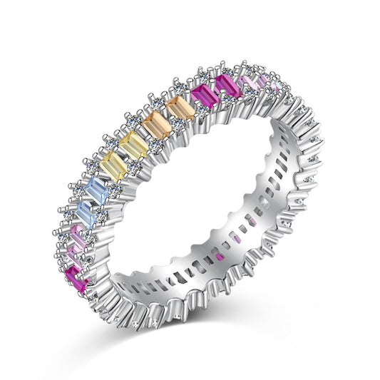[Angela Jewelry]Splashy Ornate Emerald Cut Cocktail Ring
