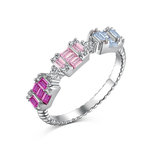 [Angela Jewelry]Unique Colorful Emerald Cut Party Ring