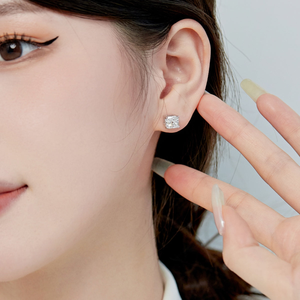 [Angela Jewelry]1.0 Carat Radiant Princess Cut Wedding Earrings