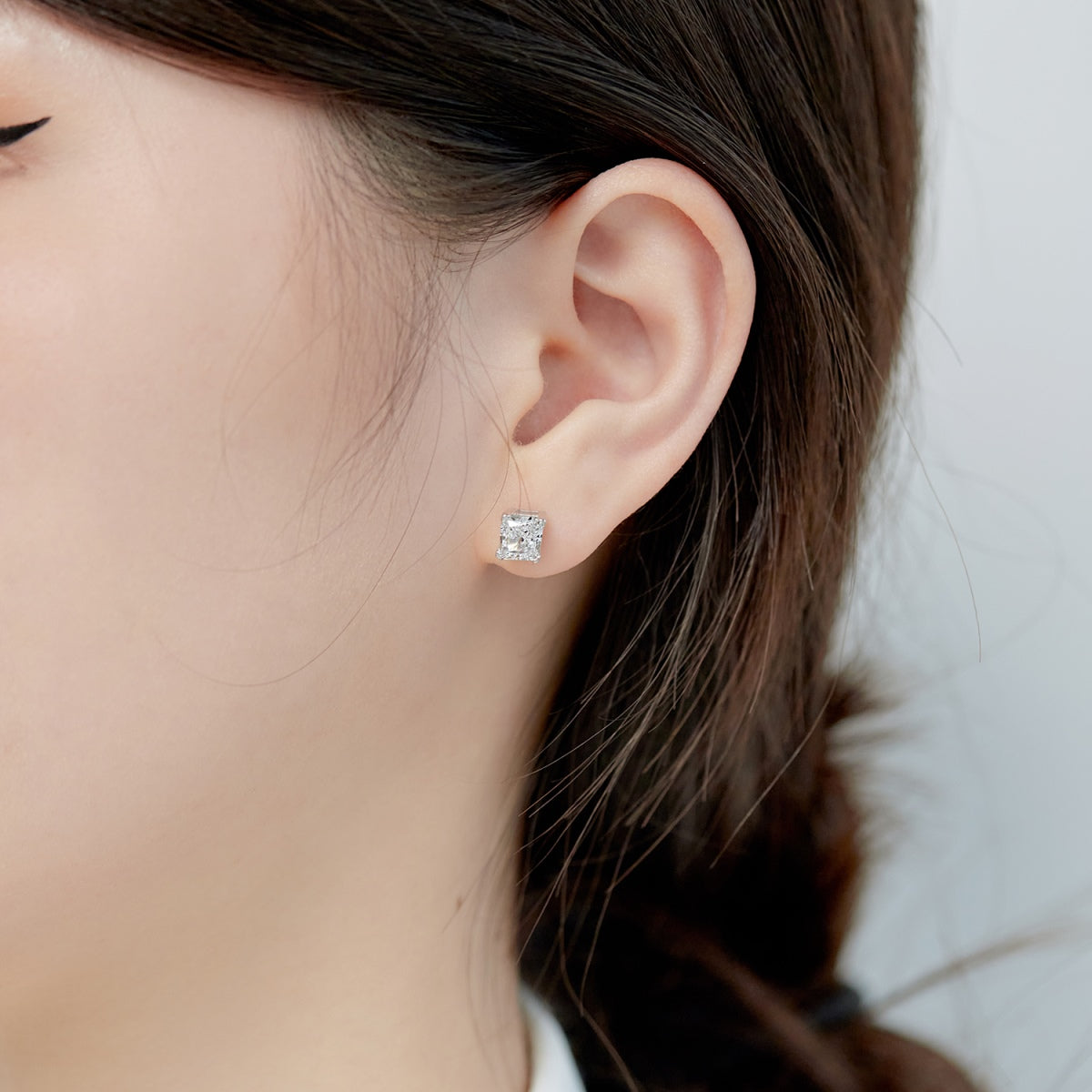[Angela Jewelry]1.0 Carat Radiant Princess Cut Wedding Earrings