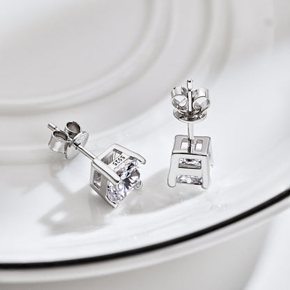 [Angela Jewelry]1.0 Carat Radiant Princess Cut Wedding Earrings