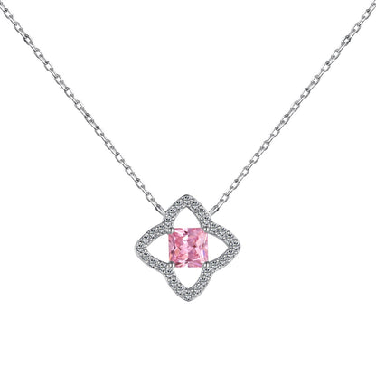 アンジェラジュエリー]美しいフラワーシェイプのプリンセスカットネックレス