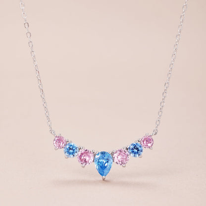 アンジェラジュエリー]繊細なカラフルハートネックレス