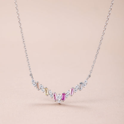 アンジェラジュエリー]まばゆいレインボーネックレス
