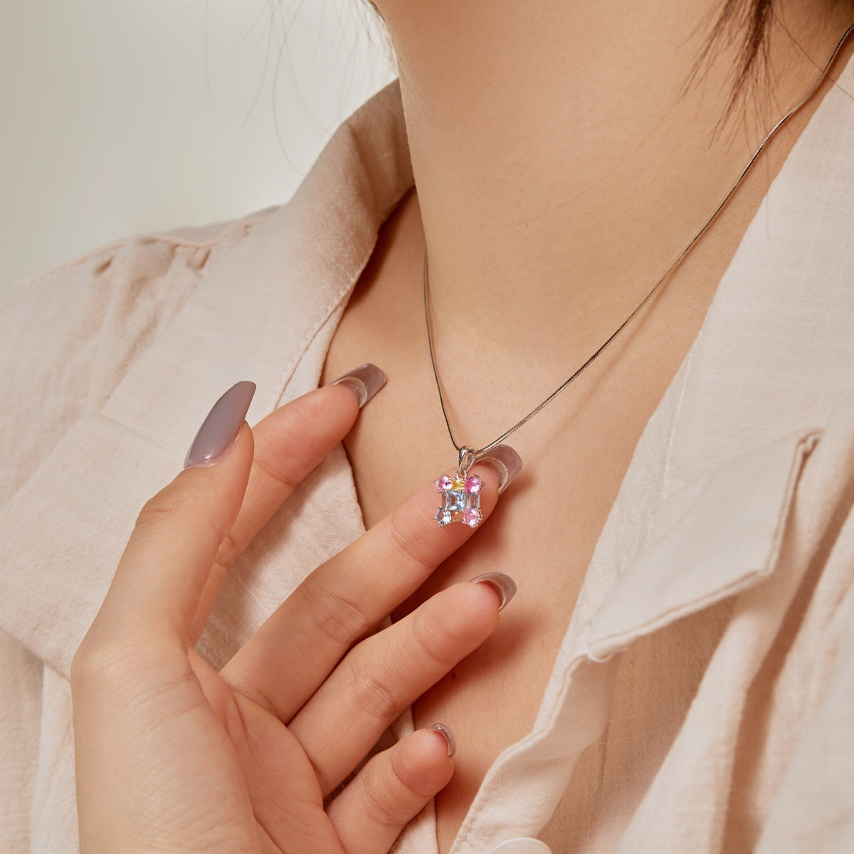 アンジェラジュエリー]ゴージャスなマルチカラフルネックレス