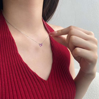 アンジェラジュエリー]6.0カラットのラディアントハートシェイプネックレス