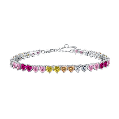 [Angela Jewelry]Luxurious Colorful Romantic Heart Shape Lover Bracelet