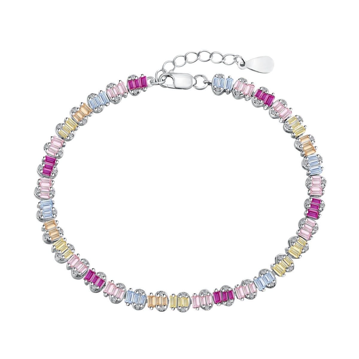 [Angela Jewelry]Delicate Colorful Emerald Cut Party Bracelet