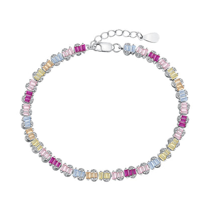 [Angela Jewelry]Delicate Colorful Emerald Cut Party Bracelet