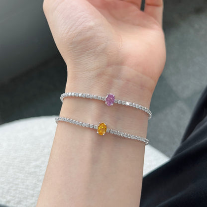 アンジェラジュエリー]0.75カラットの絶妙なオーバルカットデイリーブレスレット
