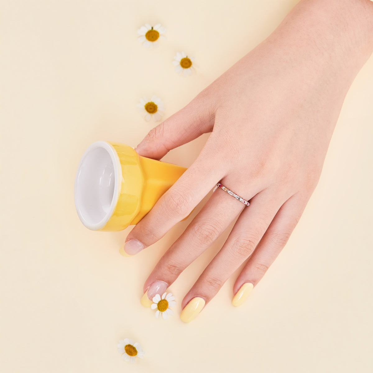 [Angela Jewelry]Charming Colorful Round Cut Daily Ring