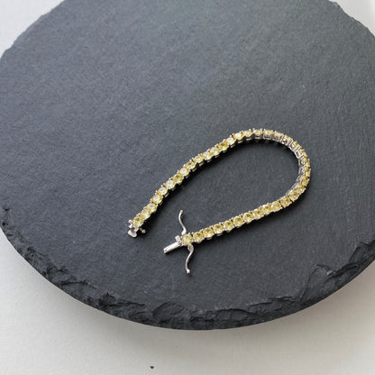 [Angela Jewelry]Ornate Dazzling Round Cut Tennis Bracelet