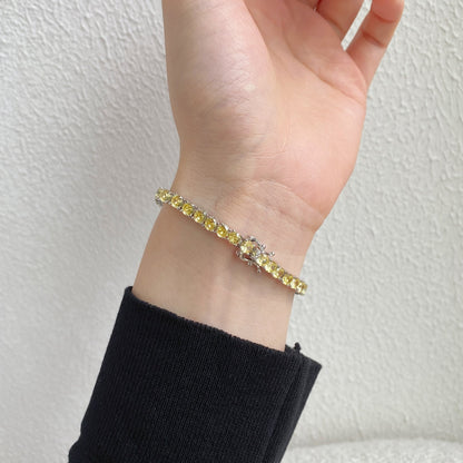 [Angela Jewelry]Ornate Dazzling Round Cut Tennis Bracelet