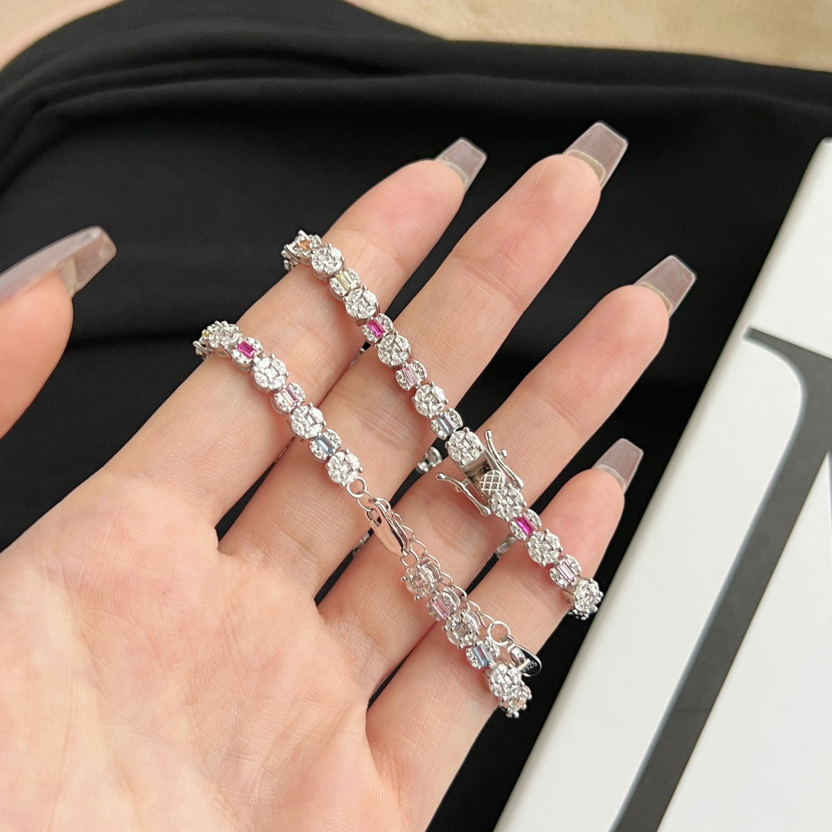 [Angela Jewelry]Dazzling Radiant Multi Cut Daily Bracelet