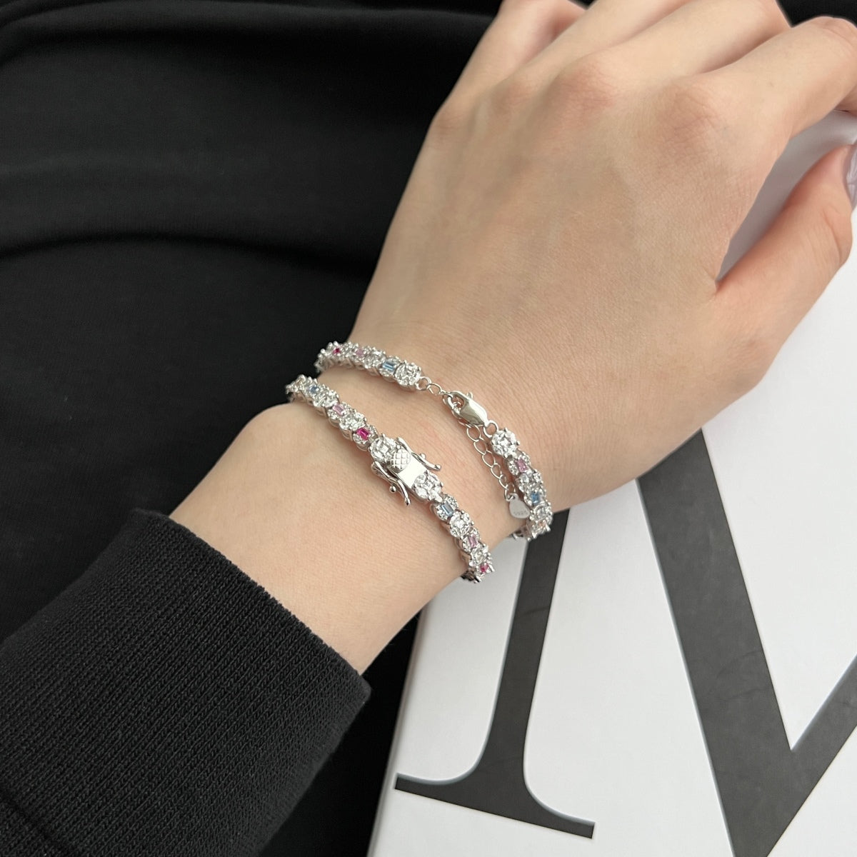 [Angela Jewelry]Dazzling Radiant Multi Cut Daily Bracelet