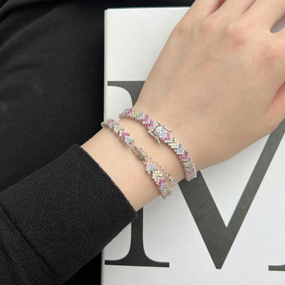 [Angela Jewelry]Ornate Sparkling Round Cut Party Bracelet