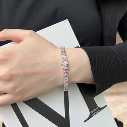 [Angela Jewelry]Ornate Sparkling Round Cut Party Bracelet