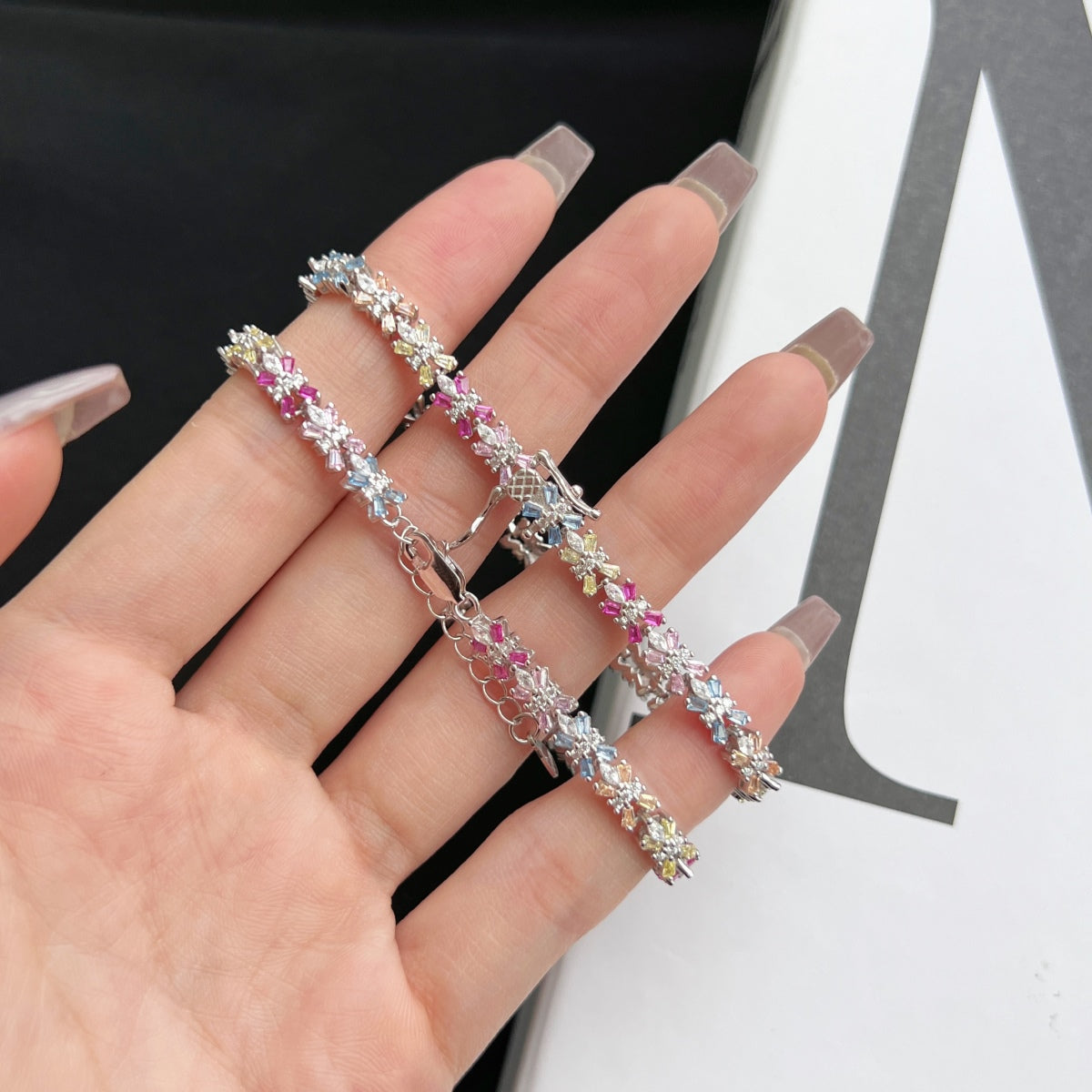 [Angela Jewelry]Radiant Colorful Emerald Cut Party Bracelet