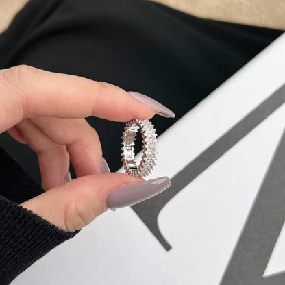 [Angela Jewelry]Splashy Ornate Emerald Cut Cocktail Ring