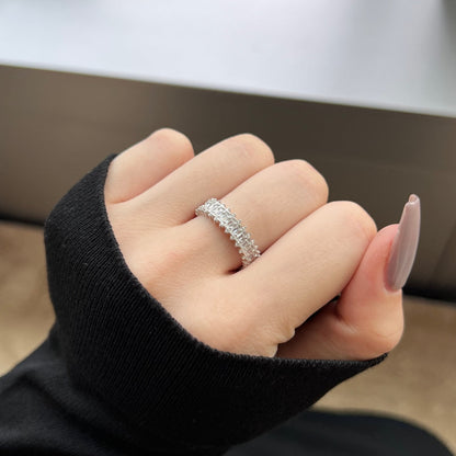 [Angela Jewelry]Splashy Ornate Emerald Cut Cocktail Ring