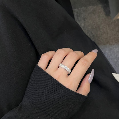 [Angela Jewelry]Splashy Ornate Emerald Cut Cocktail Ring