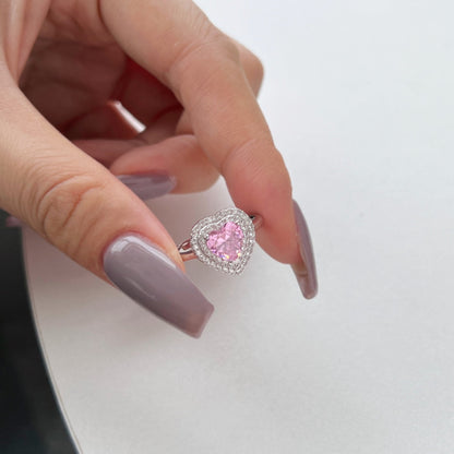 アンジェラジュエリー]繊細で輝くハートシェイプの結婚指輪