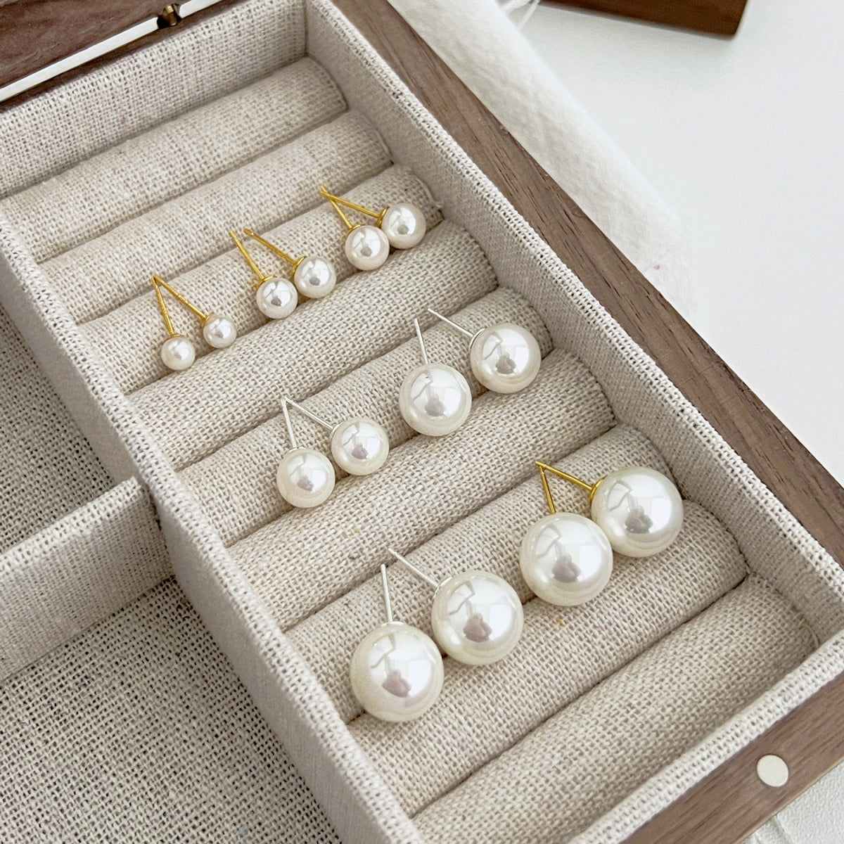 [Angela Jewelry]Delicate Pearl Earrings