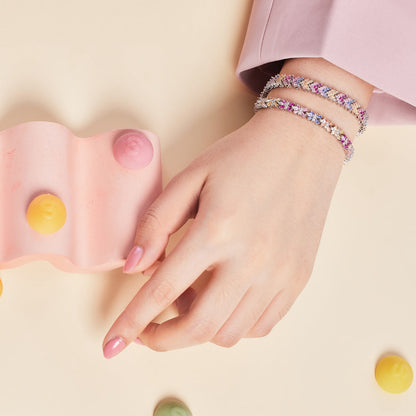 [Angela Jewelry]Ornate Sparkling Round Cut Party Bracelet