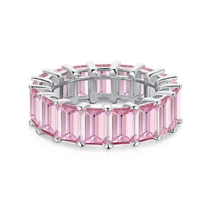 Angela Jewelry]0.75 Carat Elegant Emerald Cut Tennis Ring
