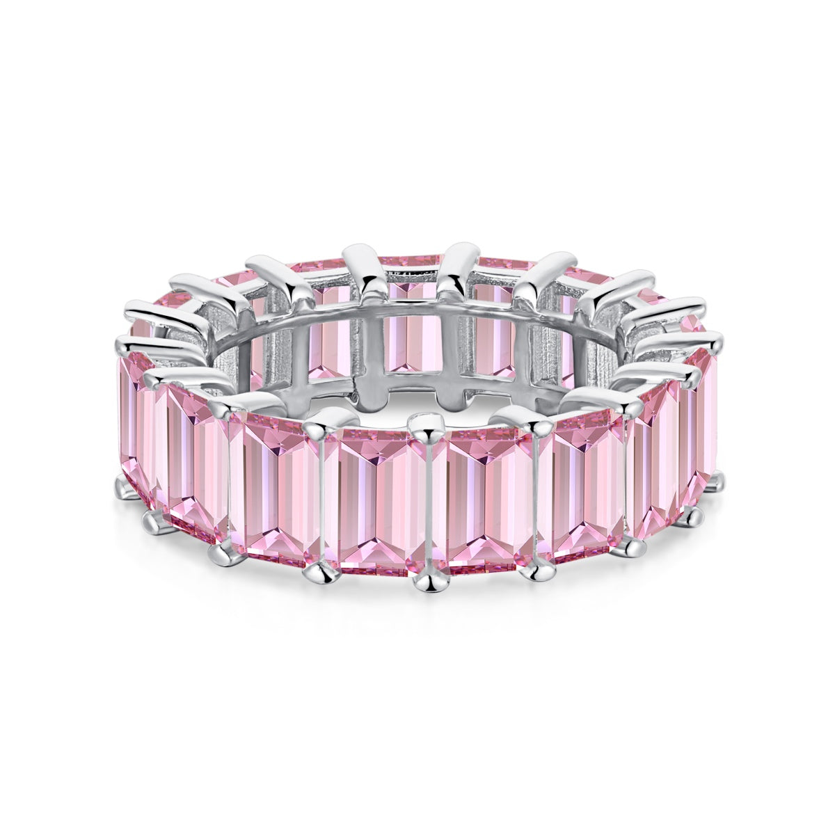 [Angela Jewelry]0.75 Carat Elegant Emerald Cut Tennis Ring