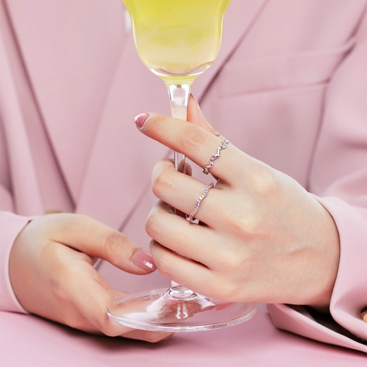 [Angela Jewelry]Dainty Colorful Round Cut Party Ring