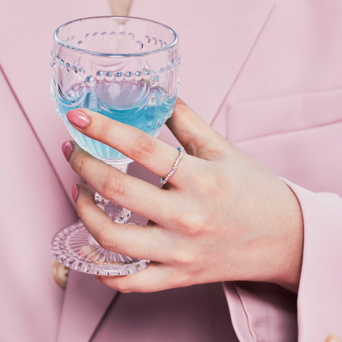 [Angela Jewelry]Dainty Colorful Round Cut Party Ring