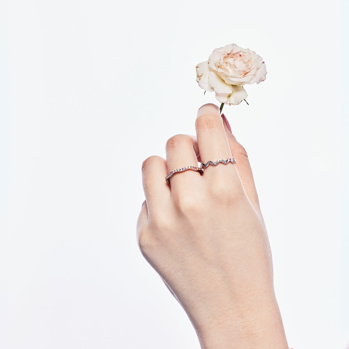[Angela Jewelry]Dainty Colorful Round Cut Party Ring