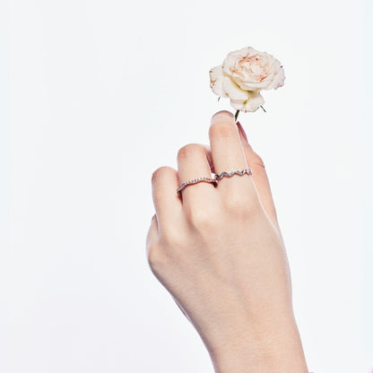 [Angela Jewelry]Dainty Colorful Round Cut Party Ring