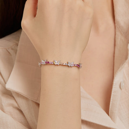 アンジェラジュエリー]華やかでカラフルなバタフライシェイプのラウンドカットデイリーブレスレット