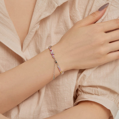 アンジェラジュエリー]華やかでカラフルなバタフライシェイプのラウンドカットデイリーブレスレット