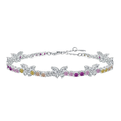 アンジェラジュエリー]華やかでカラフルなバタフライシェイプのラウンドカットデイリーブレスレット