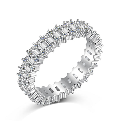 [Angela Jewelry]Splashy Ornate Emerald Cut Cocktail Ring