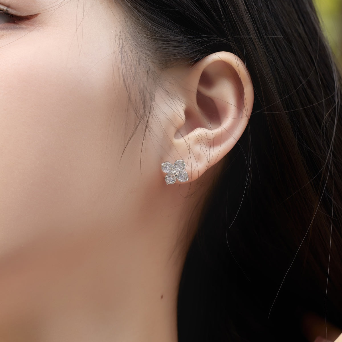 [Angela Jewelry]Four-Leaf Clover Eight-Pointed Star Earrings