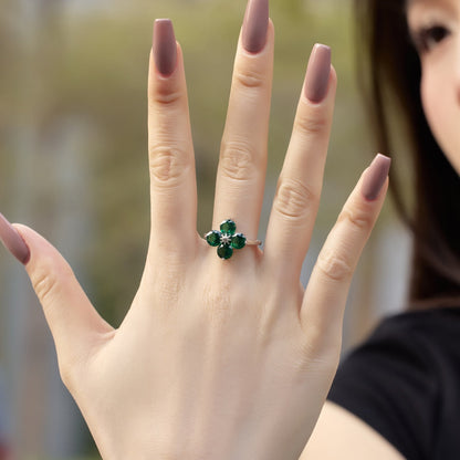 [Angela Jewelry]Four-Leaf Clover Eight-Pointed Star Ring
